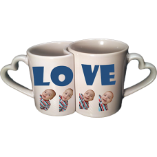 CERAMIC PHOTO MUGS VALENTINE SET